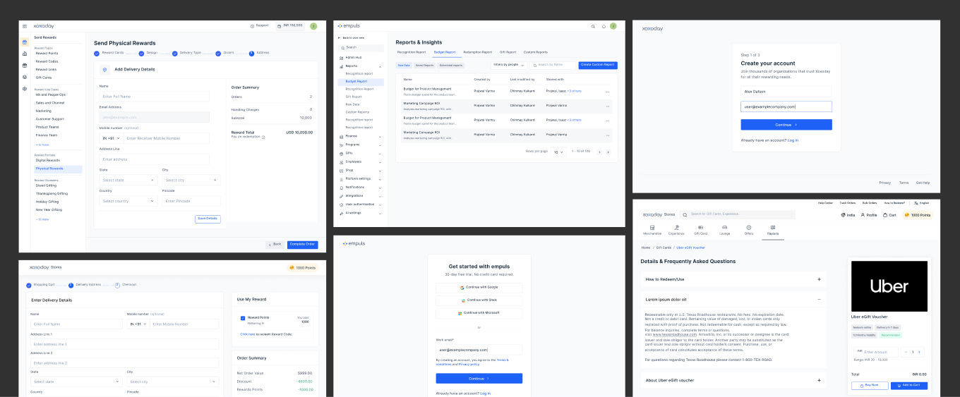 Shared components driving consistent brand across Xoxoday, Empuls, and Plum products
